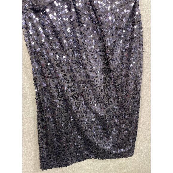 Calvin Klein Women's Sequin One-shoulder Sheath Dress 2 Black - Picture 5 of 10